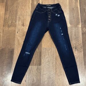 Stylish Distressed Blue Jeans